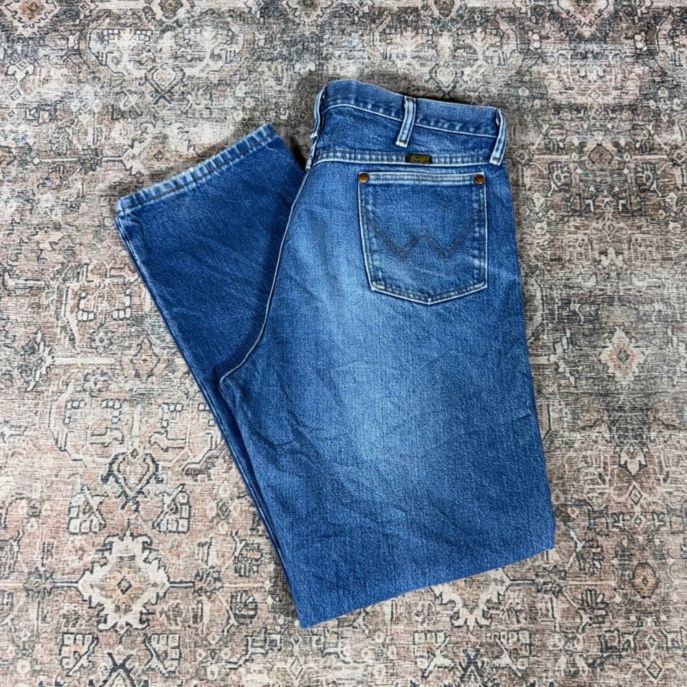 Wrangler 13MWZPW Cowboy Cut Blue Jeans Mens 36x32 Made In Mexico Denim Pants